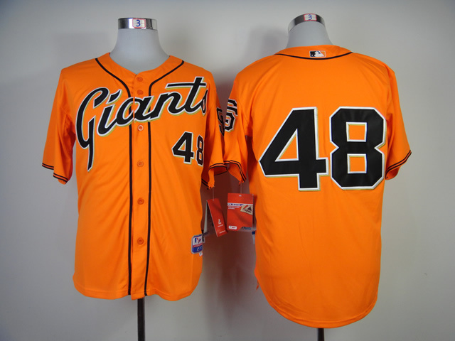 Men San Francisco Giants #48 Sandoval Orange MLB Jerseys